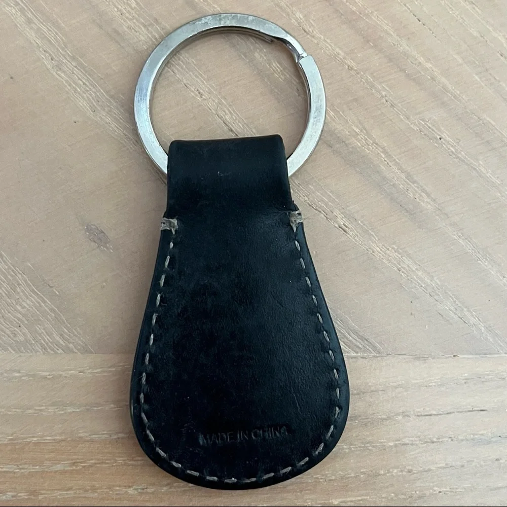 DOONEY & BOURKE Vintage Black Leather Logo Keychain